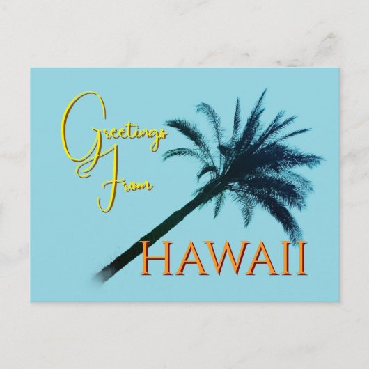 Groeten uit Hawaï - Palmbomen Briefkaart (Voorkant)