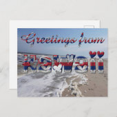 Groeten uit Hawaii State Flag Hearts USA Briefkaart (Voorkant / Achterkant)