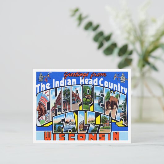 Groeten uit Herfsten van Chippewa, Wisconsin Trave Briefkaart (Staand voorkant)