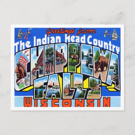 Groeten uit Herfsten van Chippewa, Wisconsin Trave Briefkaart (Voorkant)