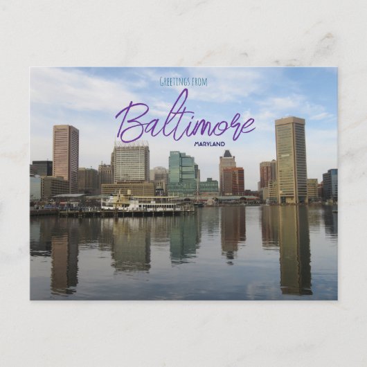 Groeten uit het Baltimore Maryland Briefkaart (Voorkant)