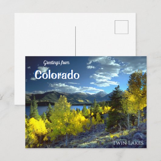 Groeten uit het Briefkaart Colorado Twin Lakes (Voorkant / Achterkant)