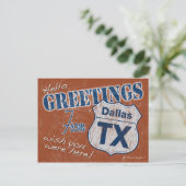 Groeten uit het Briefkaart Dallas Texas (Staand voorkant)