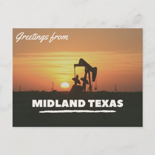 Groeten uit het Briefkaart Midland Texas (Voorkant)