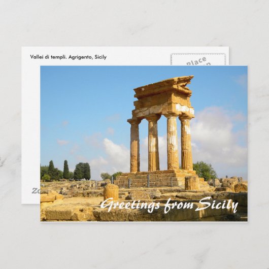 Groeten uit het Briefkaart Sicilië (Voorkant / Achterkant)