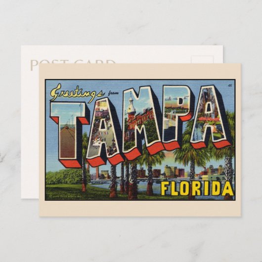 Groeten uit het  Briefkaart Tampa Florida (Voorkant / Achterkant)