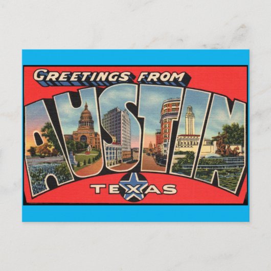 Groeten uit het Briefkaart van Austin Texas (Voorkant)