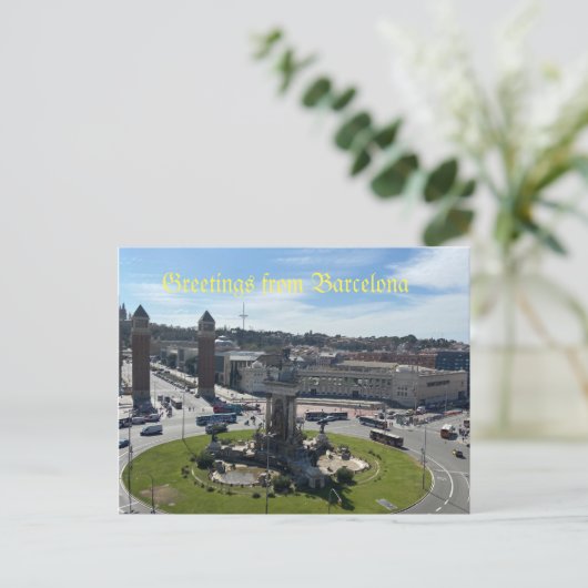 Groeten uit het briefkaart van Barcelona (Staand voorkant)