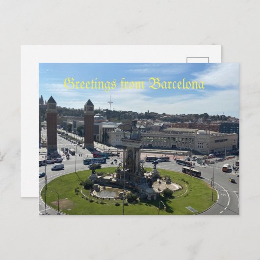 Groeten uit het briefkaart van Barcelona (Voorkant / Achterkant)