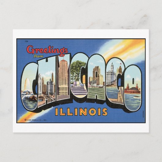 Groeten uit het  Briefkaart van Chicago (Voorkant)