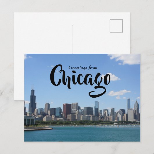 Groeten uit het Briefkaart van Chicago (Voorkant / Achterkant)