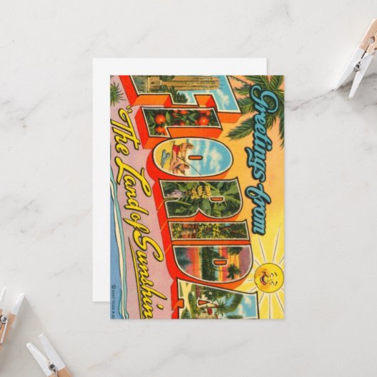Groeten uit het  Briefkaart van Florida (Voorkant / Achterkant in situ)