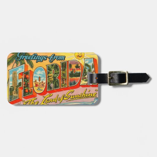 Groeten uit het  Briefkaart van Florida Bagagelabel (Voorkant horizontaal)