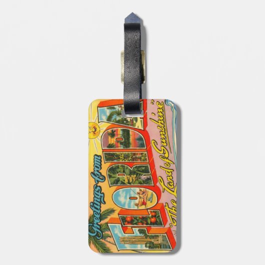 Groeten uit het  Briefkaart van Florida Bagagelabel (Achterkant verticaal)