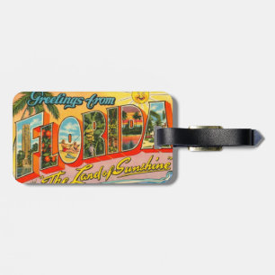 Groeten uit het  Briefkaart van Florida Bagagelabel
