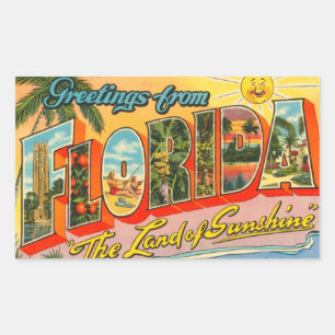 Groeten uit het  Briefkaart van Florida Rechthoekige Sticker
