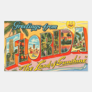 Groeten uit het Briefkaart van Florida Rechthoekige Sticker