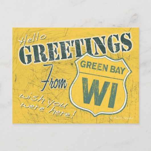Groeten uit het Briefkaart van Green Bay Wisconsin (Voorkant)