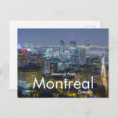 Groeten uit het Briefkaart van Montreal Canada Cit (Voorkant / Achterkant)