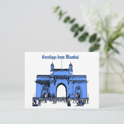Groeten uit het briefkaart van Mumbai (Staand voorkant)