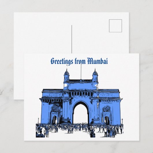 Groeten uit het briefkaart van Mumbai (Voorkant / Achterkant)