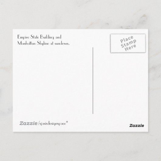 Groeten uit het Briefkaart van New York (Achterkant)