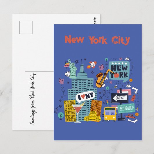 Groeten uit het Briefkaart van New York City (Voorkant / Achterkant)
