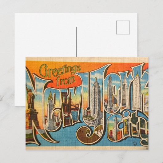 Groeten uit het Briefkaart van New York City (Voorkant / Achterkant)