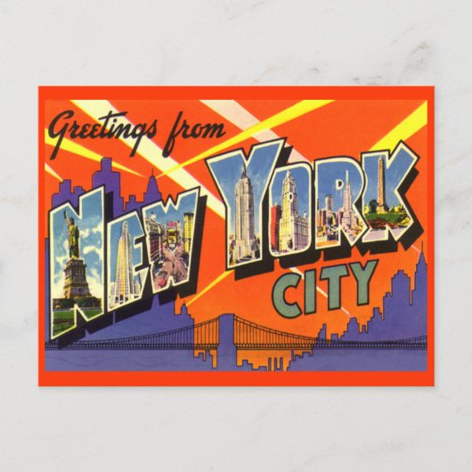 Groeten uit het Briefkaart van New York City (Voorkant)