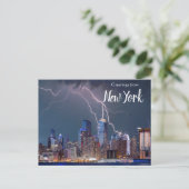 Groeten uit het Briefkaart van New York City Skyli (Staand voorkant)