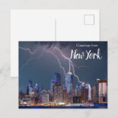 Groeten uit het Briefkaart van New York City Skyli (Voorkant / Achterkant)