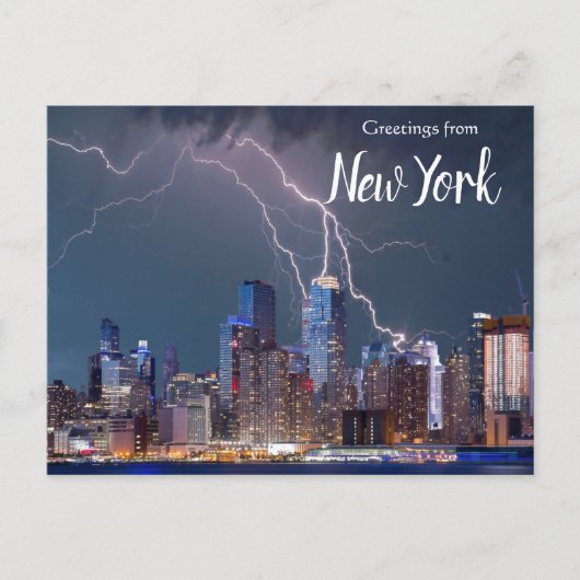 Groeten uit het Briefkaart van New York City Skyli (Voorkant)