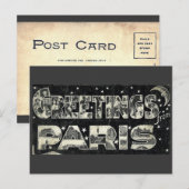 Groeten uit het  Briefkaart van Parijs (Voorkant / Achterkant)