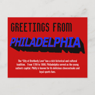 Groeten uit het Briefkaart van Philadelphia