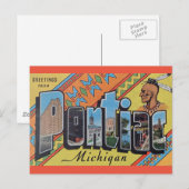 Groeten uit het Briefkaart van Pontiac Michigan (Voorkant / Achterkant)