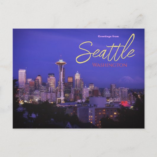 Groeten uit het Briefkaart van Seattle Washington (Voorkant)