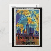 Groeten uit het briefkaart van Singapore (Voorkant / Achterkant)