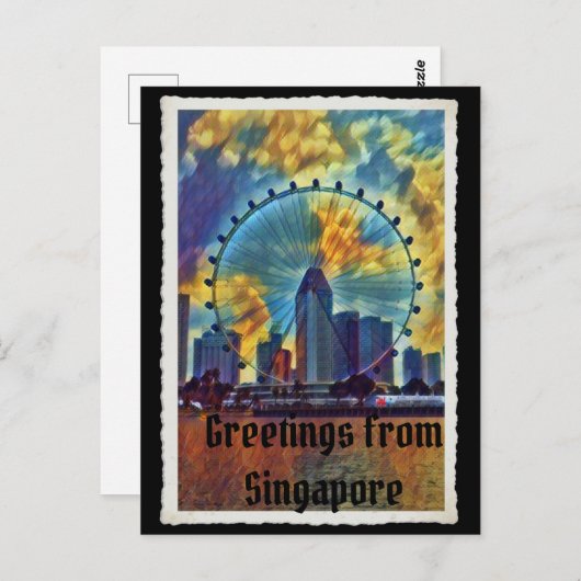 Groeten uit het briefkaart van Singapore (Voorkant / Achterkant)