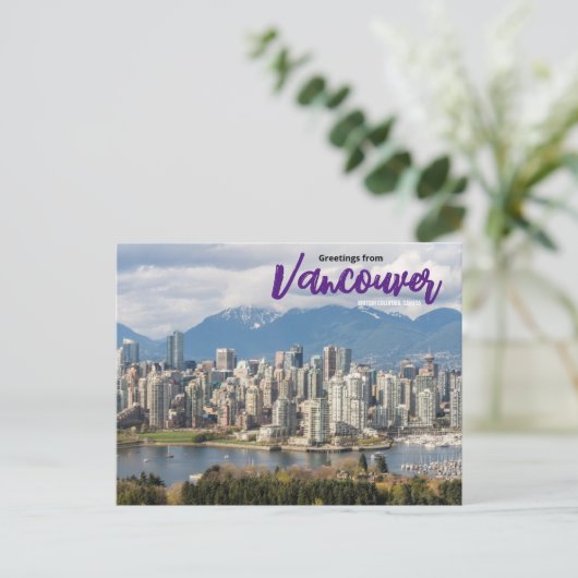 Groeten uit het Briefkaart van Vancouver Canada (Staand voorkant)