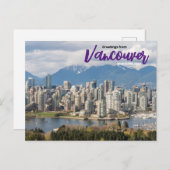 Groeten uit het Briefkaart van Vancouver Canada (Voorkant / Achterkant)