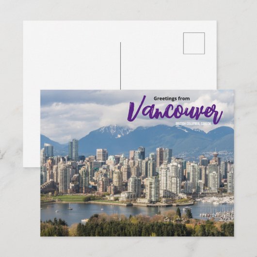 Groeten uit het Briefkaart van Vancouver Canada (Voorkant / Achterkant)