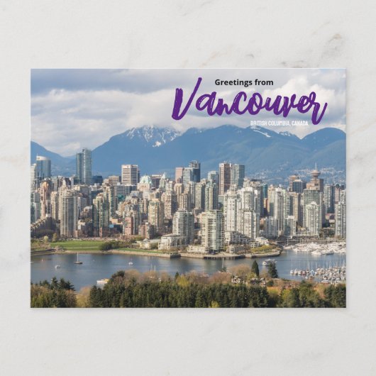 Groeten uit het Briefkaart van Vancouver Canada (Voorkant)