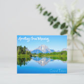 Groeten uit het Briefkaart van Wyoming Grand Teton (Staand voorkant)