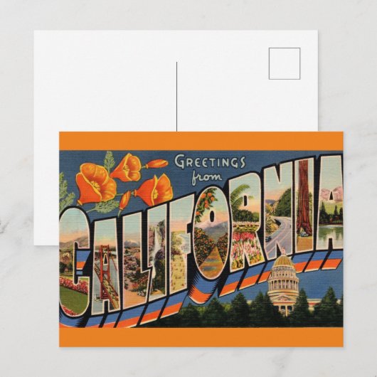 Groeten uit het Californische Briefkaart van de Re (Voorkant / Achterkant)