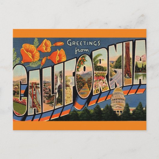 Groeten uit het Californische Briefkaart van de Re (Voorkant)