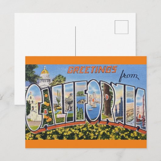 Groeten uit het Californische Briefkaart van de Re (Voorkant / Achterkant)