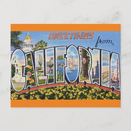 Groeten uit het Californische Briefkaart van de Re (Voorkant)
