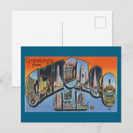 Groeten uit het Chicago Travel Briefkaart (Voorkant / Achterkant)