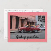 Groeten uit het Cubaanse roze roze roze gebouw Briefkaart (Voorkant / Achterkant)