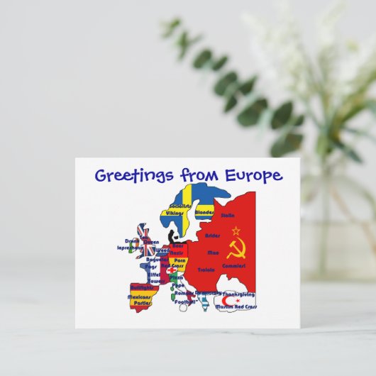 Groeten uit het Europees briefkaart (Staand voorkant)